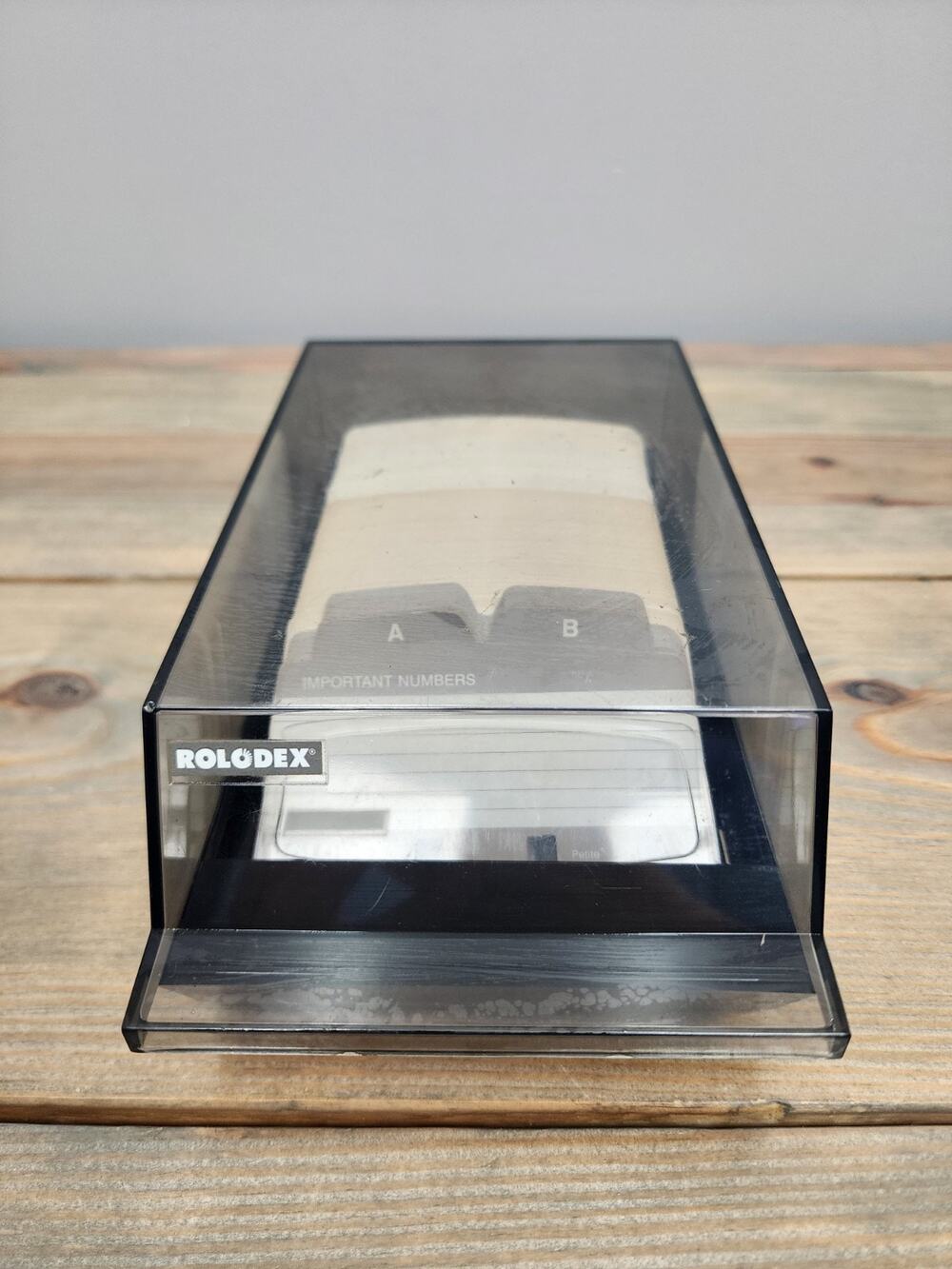 Vintage Rolodex Address File Dividers Blank Cards Model S500C Gray and Black
